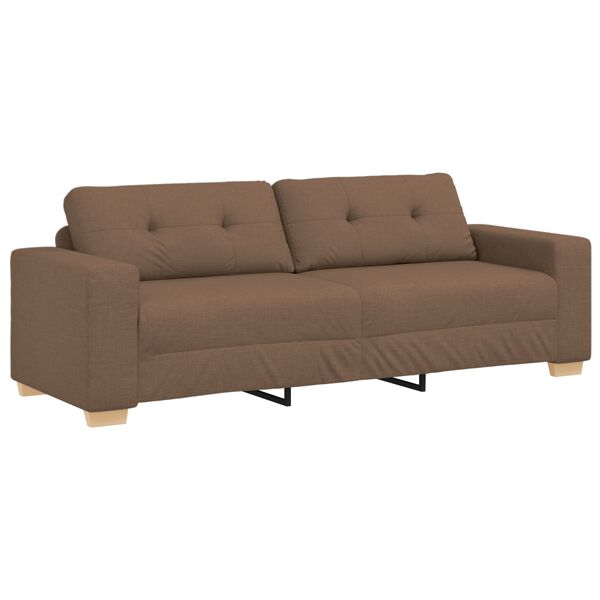 vidaXL Σετ Καναπέ με μαξιλάρι με μαξιλάρι 3 pcs Καφέ ύφασμα