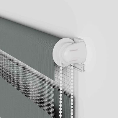 vidaXL Ζέβρα τυφλή Σκούρο Γκρι Πλάτος υφάσματος 55,9 εκ. Πολυεστέρας