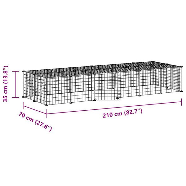 vidaXL Κλουβί Κατοικίδιων με 28 Πάνελ + Πόρτα Μαύρο 35 x 35εκ Ατσάλινο