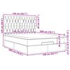 vidaXL Οθωμανικό κρεβάτι με στρώμα & LEDs Cream 140x200 cm Ύφασμα