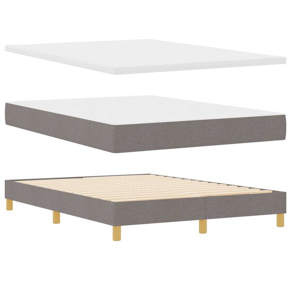 vidaXL Κρεβάτι Ανοιχτού Κουτιού με Στρώμα σε Taupe - 160x200 εκ Ύφασμα