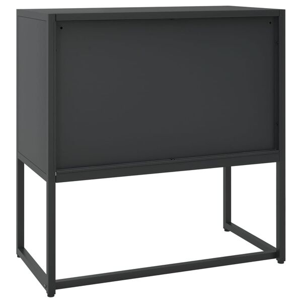 vidaXL Μπουφές Μαύρος 75 x 35 x 75 εκ. από Ατσάλι