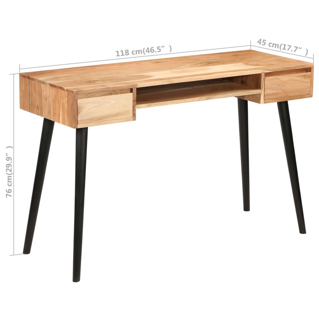 vidaXL Γραφείο 118 x 45 x 76 εκ. από Μασίφ Ξύλο Ακακίας