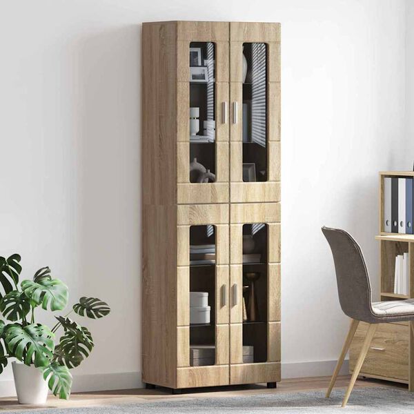 vidaXL Highboard &mu;&epsilon; &rho;ά&phi;&iota; &mu;&epsilon; &pi;ό&rho;&tau;&alpha; FLORIN &Delta;&rho;ύ&sigmaf; Sonoma 60 x 35 x 182 &epsilon;&kappa;.