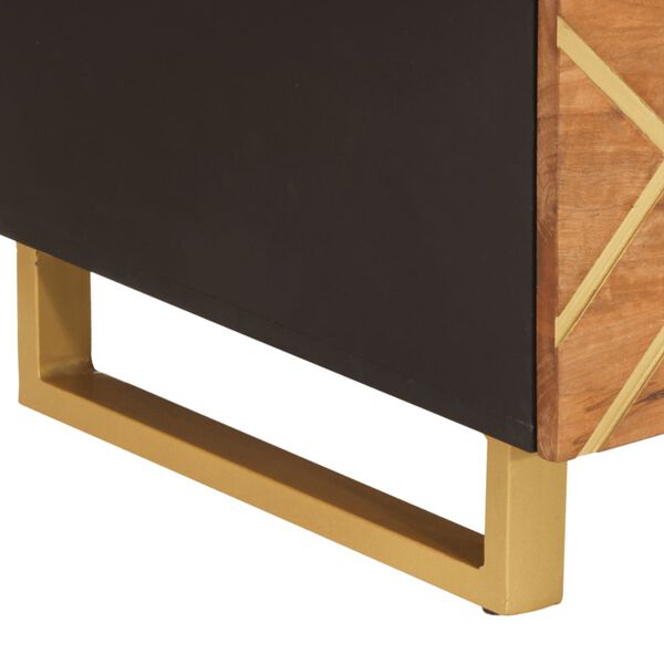 vidaXL Τραπεζάκι Σαλονιού Καφέ / Μαύρο 100x54x40 εκ. Μασίφ Ξύλο Μάνγκο