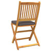 vidaXL Πτυσσόμενη Καρέκλα με μαξιλάρι 2 pcs Γκρι 49 x 57.5 x 92εκ