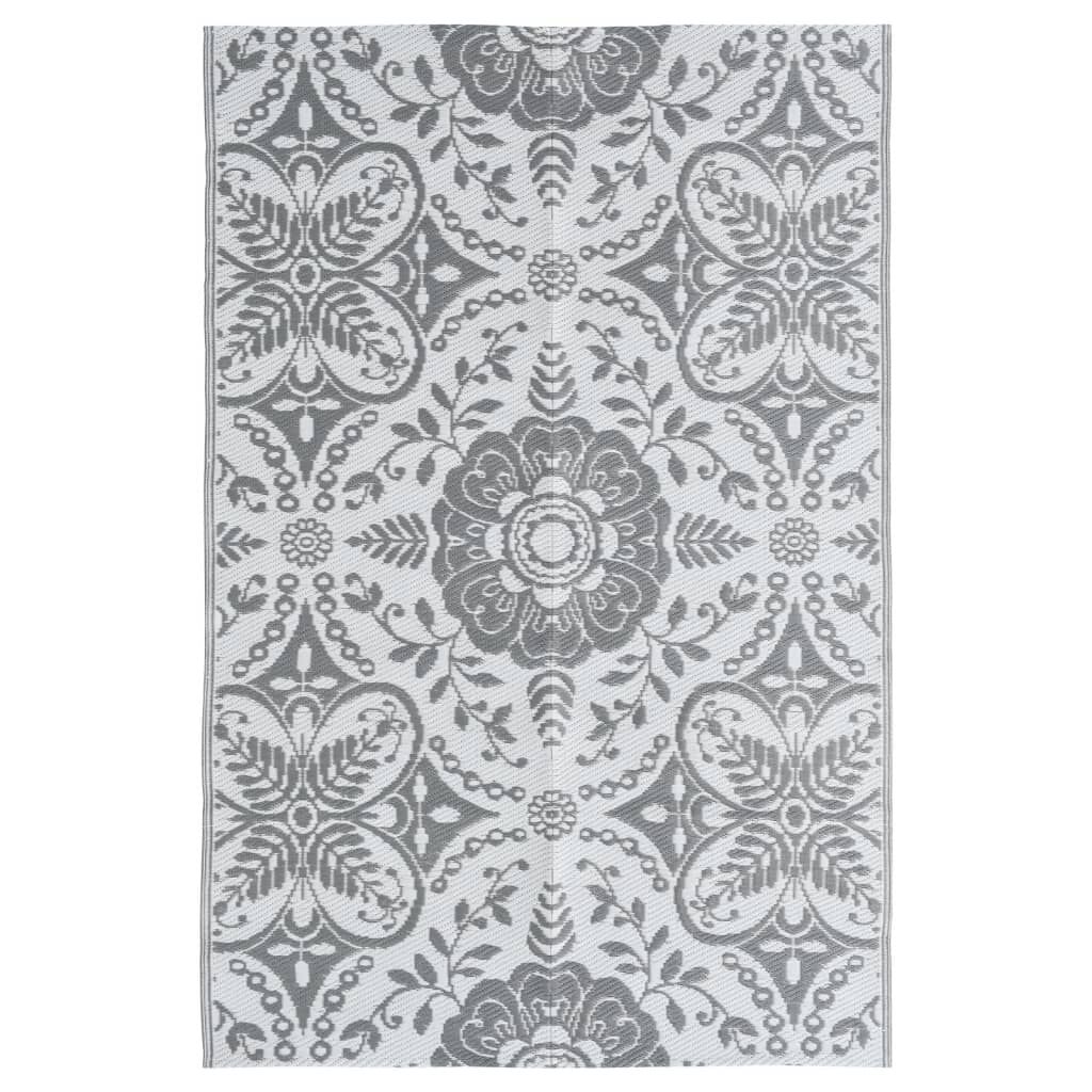 vidaXL Χαλί εξωτερικού χώρου ARAKIL ανοιχτό γκρι 120x180 cm PP