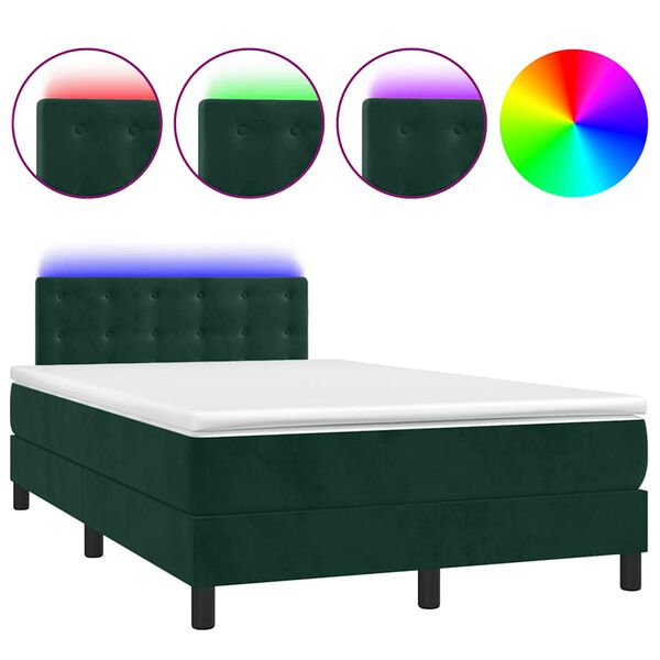 vidaXL &Kappa;&rho;&epsilon;&beta;ά&tau;&iota; Boxspring &mu;&epsilon; &Sigma;&tau;&rho;ώ&mu;&alpha; & LED &Sigma;&kappa;. &Pi;&rho;ά&sigma;&iota;&nu;&omicron; 120x190&epsilon;&kappa; &Beta;&epsilon;&lambda;&omicron;ύ&delta;&omicron;