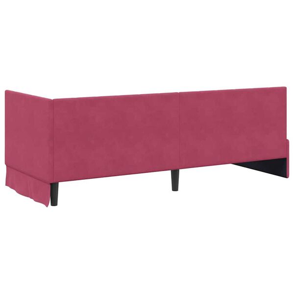 vidaXL Κρεβάτι Γωνίας με στρώμα Μπορντό 80 x 200 cm Βελούδο