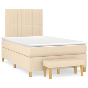 vidaXL &Kappa;&rho;&epsilon;&beta;ά&tau;&iota; Boxspring &mu;&epsilon; &Sigma;&tau;&rho;ώ&mu;&alpha; &Kappa;&rho;&epsilon;&mu; 120x190 &epsilon;&kappa;. &Upsilon;&phi;&alpha;&sigma;&mu;ά&tau;&iota;&nu;&omicron;