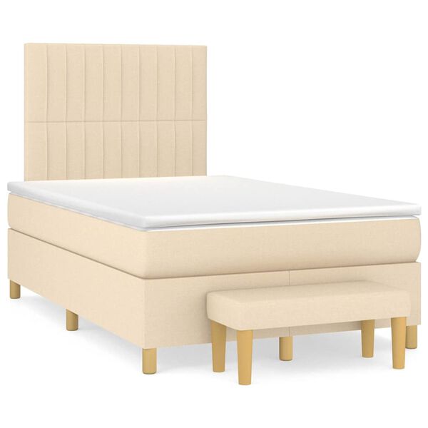 vidaXL &Kappa;&rho;&epsilon;&beta;ά&tau;&iota; Boxspring &mu;&epsilon; &Sigma;&tau;&rho;ώ&mu;&alpha; &Kappa;&rho;&epsilon;&mu; 120x190 &epsilon;&kappa;. &Upsilon;&phi;&alpha;&sigma;&mu;ά&tau;&iota;&nu;&omicron;