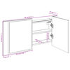 vidaXL Ντουλάπι Μπάνιου Καθρέφτη & LED Καφέ Δρυς 90x12x45εκ Ακρυλικό