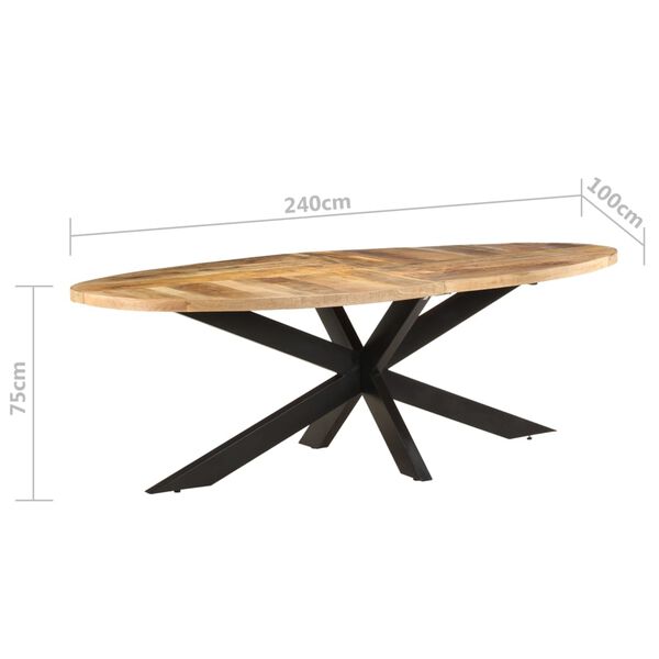 vidaXL Τραπεζαρία 240 x 100 x 75 εκ. από Ακατέργαστο Ξύλο Μάνγκο