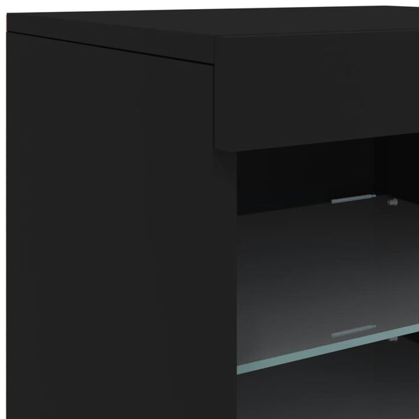 vidaXL Μπουφές με LED Μαύρος 164 x 37 x 67 εκ.