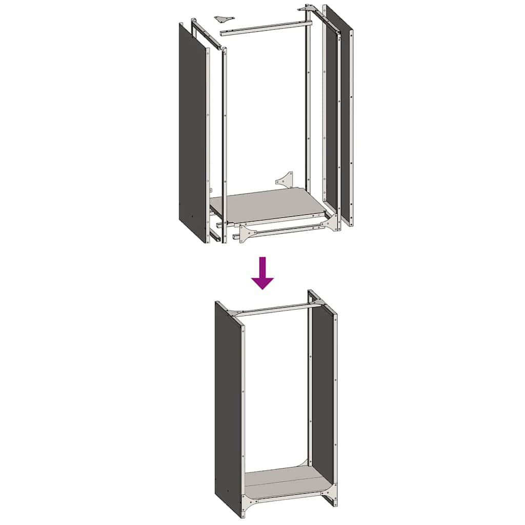 vidaXL Ράφι Καυσόξυλων 40x30x80 εκ. Χάλυβας ψυχρής έλασης