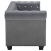 vidaXL Καναπές Τριθέσιος Chesterfield Γκρι 199 x 75 x 72 εκ. Βελούδο