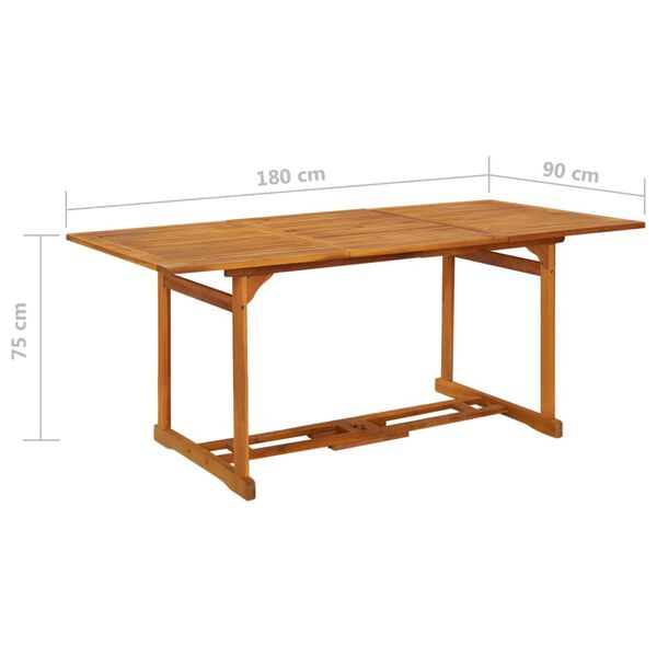 vidaXL Τραπεζαρία Κήπου 180 x 90 x 75 εκ. από Μασίφ Ξύλο Ακακίας
