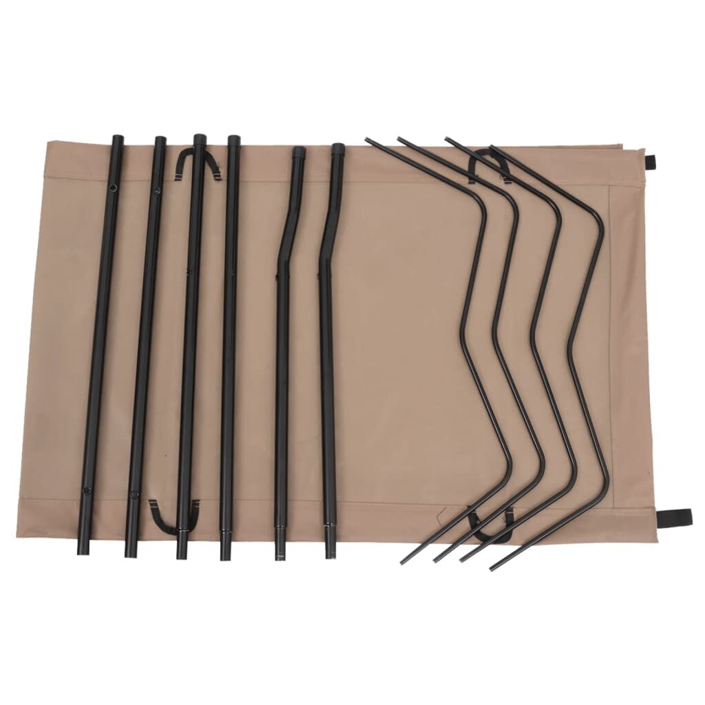 vidaXL Κρεβάτι Κάμπινγκ Χρώμα Taupe 180x60x19εκ. Ύφασμα Oxford/Ατσάλι
