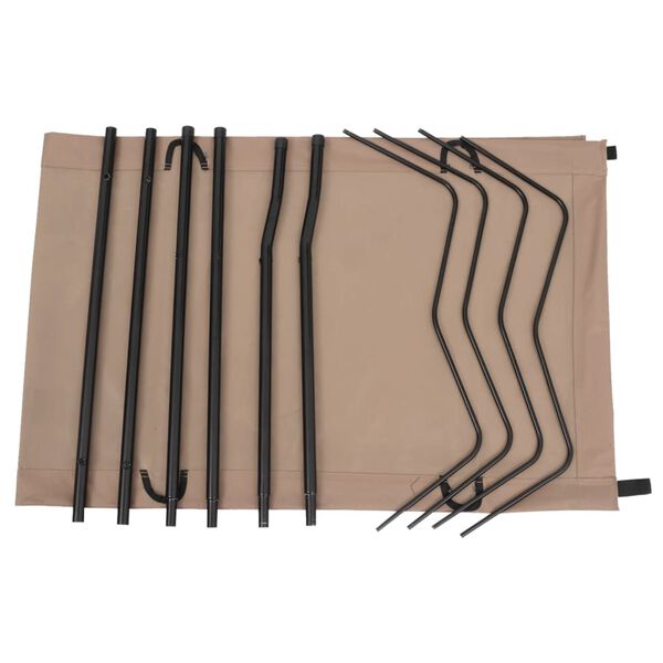 vidaXL Κρεβάτι Κάμπινγκ Χρώμα Taupe 180x60x19εκ. Ύφασμα Oxford/Ατσάλι