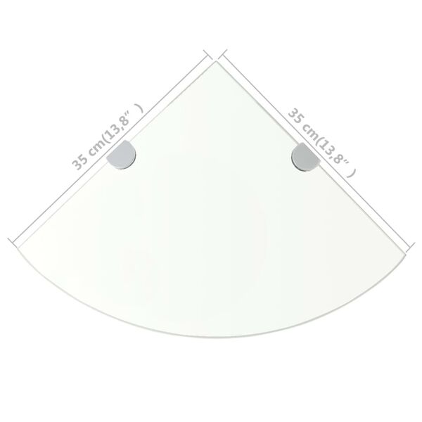vidaXL Ράφι Γωνιακό Διάφανο 35 x 35 εκ. Γυάλινο με Στηρίγματα Χρωμίου