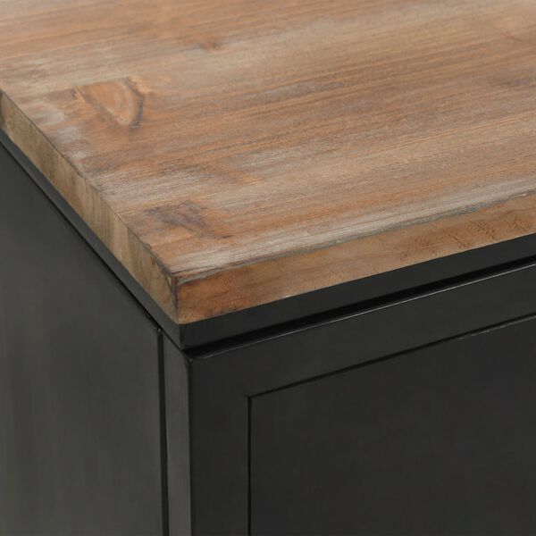 vidaXL Γραφείο με Ντουλάπια 120 x 50 x 76 εκ. Μασίφ Ξύλο Ελάτης/Ατσάλι