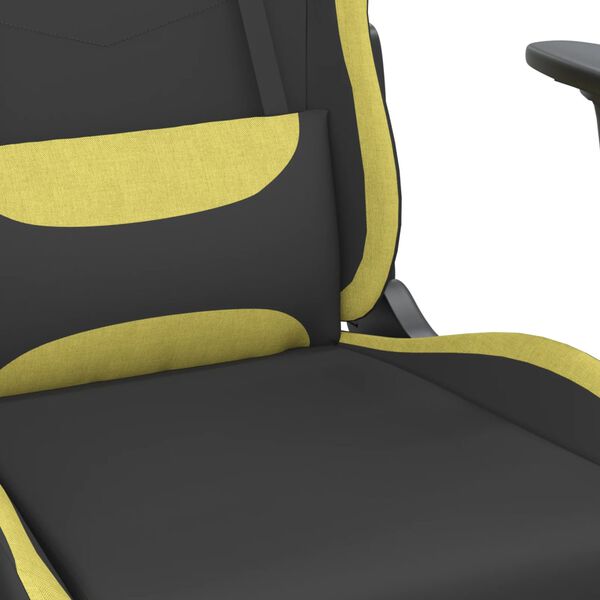 vidaXL Καρέκλα Μασάζ Gaming Μαύρο και Αν. Πράσινο Υφασμάτινη