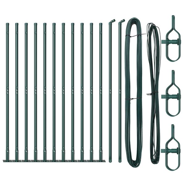 vidaXL Πό posts φράχτη 13 pcs Πράσινο Ø32mm 170 εκ