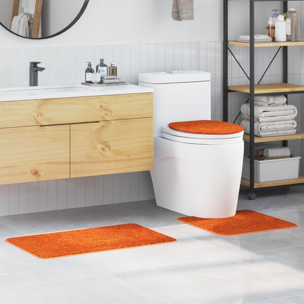 vidaXL Πατάκι μπάνιου 3 pcs Πορτοκαλί 50 x 50 cm Πολυπροπυλένιο