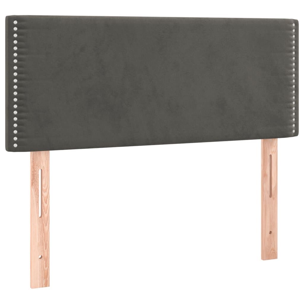 vidaXL Κρεβάτι Boxspring με Στρώμα Σκούρο Γκρι 120x190 εκ. Βελούδινο