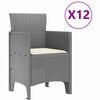 vidaXL Σέτ φαγητού για κήπο με μαξιλάρι 13 pcs Ανοιχτό γκρι