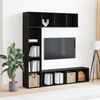 vidaXL Βιβλιοθήκη 3 pcs Μαύρη Οξυά 36 x 30 x 143 cm Επεξεργασμένο ξύλο