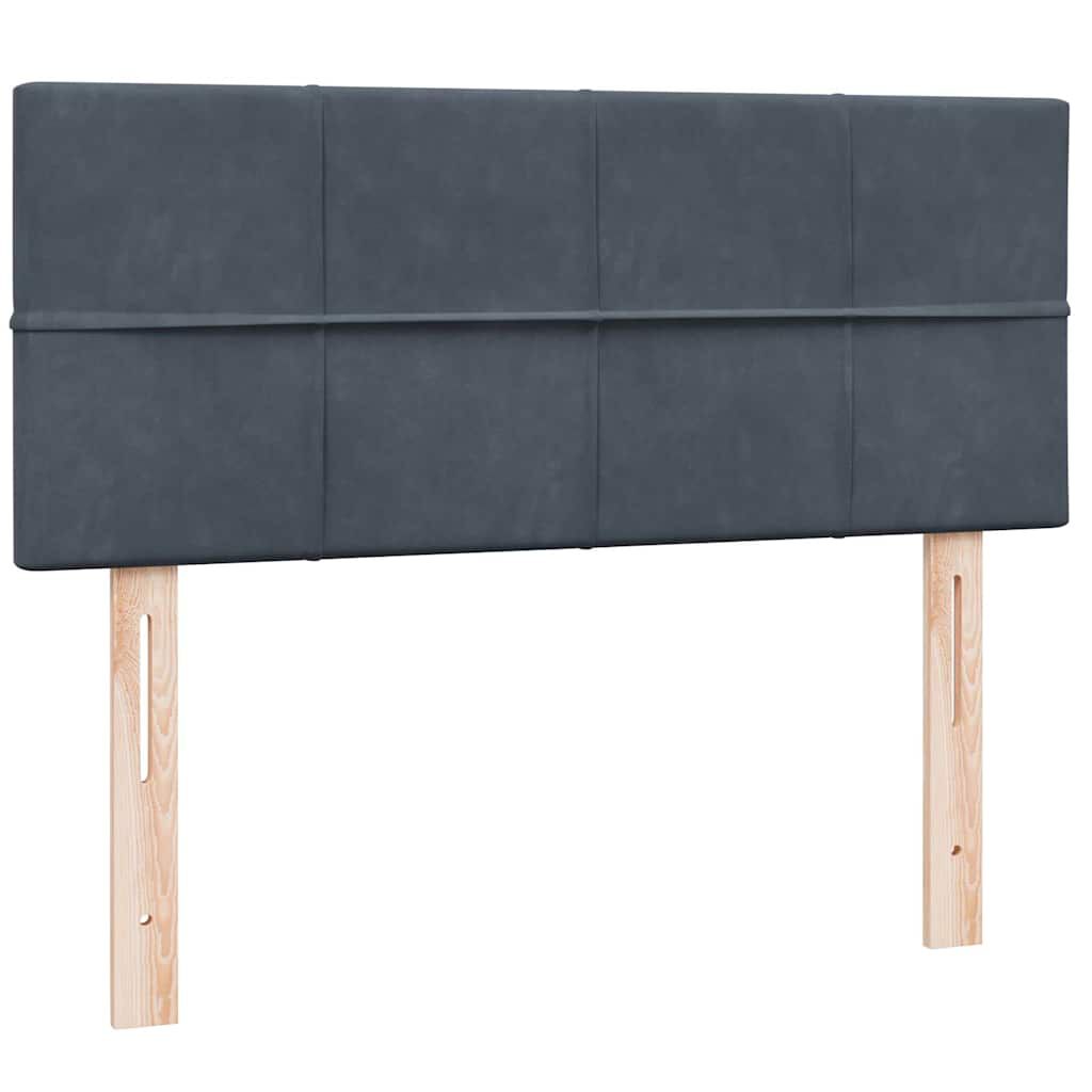 vidaXL Κρεβάτι Boxspring με Στρώμα Σκούρο Γκρι 120x210 εκ. Βελούδινο