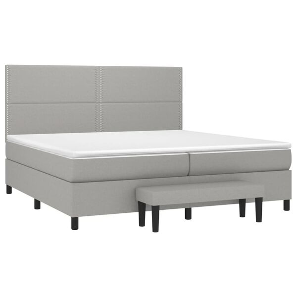 vidaXL &Kappa;&rho;&epsilon;&beta;ά&tau;&iota; Boxspring &mu;&epsilon; &Sigma;&tau;&rho;ώ&mu;&alpha; &Alpha;&nu;&omicron;&iota;&chi;&tau;ό &Gamma;&kappa;&rho;&iota; 200x200 &epsilon;&kappa;. &Upsilon;&phi;&alpha;&sigma;&mu;ά&tau;&iota;&nu;&omicron;