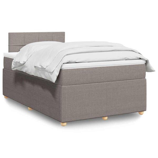 vidaXL &Kappa;&rho;&epsilon;&beta;ά&tau;&iota; Boxspring &mu;&epsilon; &Sigma;&tau;&rho;ώ&mu;&alpha; Taupe 120x200 &epsilon;&kappa;. &Upsilon;&phi;&alpha;&sigma;&mu;ά&tau;&iota;&nu;&omicron;