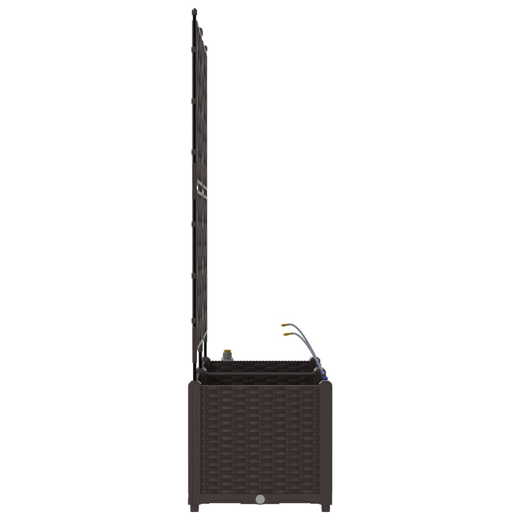 vidaXL Γλάστρες Κήπου 1 τεμ Καφασωτό Καφέ 80 x 40 x 142 cm Πλαστικό