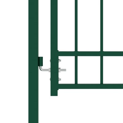 vidaXL Πόρτα Περίφραξης με Ακίδες Πράσινη 100 x 125 εκ. Ατσάλινη