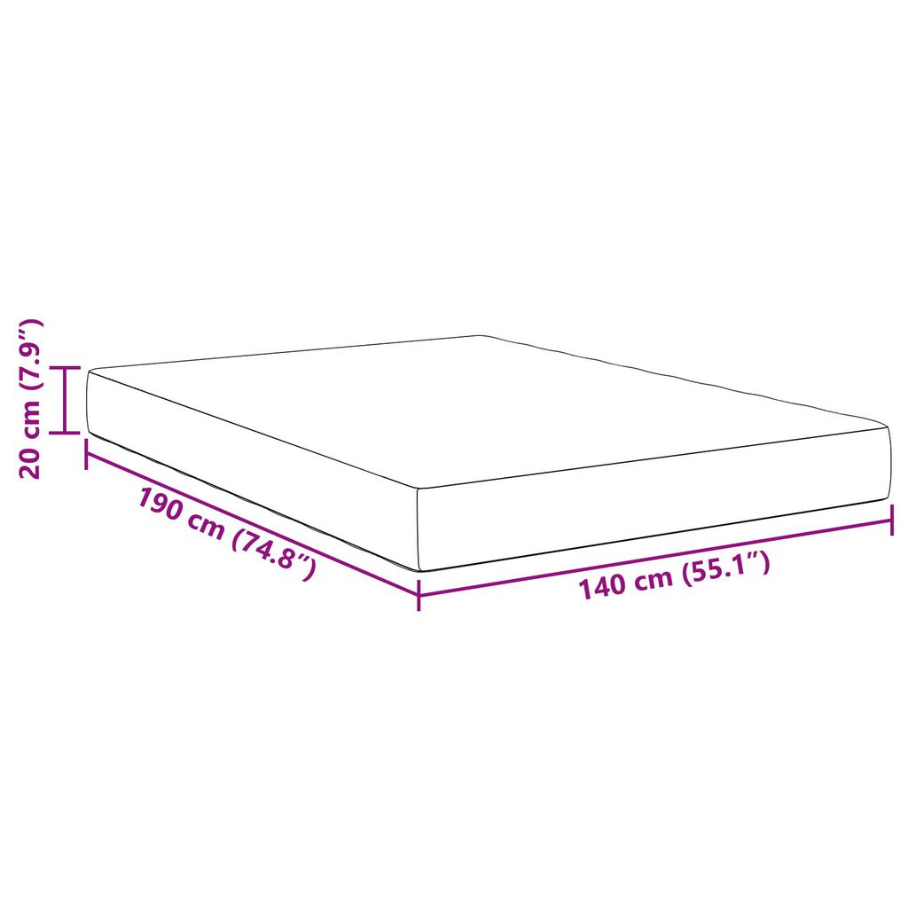 vidaXL Στρώμα με Ελατήρια Pocket Light Green Grey Μέτριο 140x190x20 εκ.
