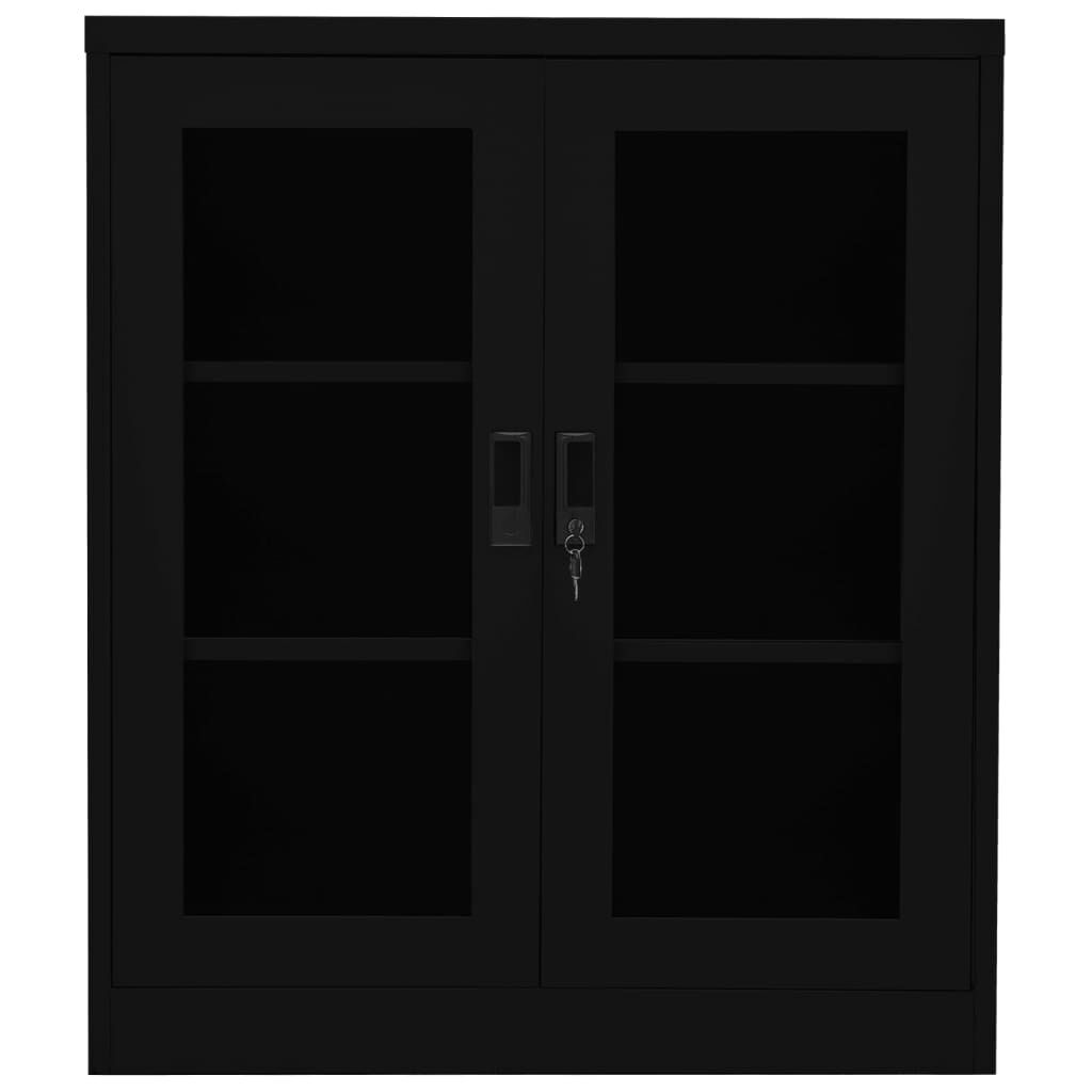 vidaXL Ντουλάπα Γραφείου Μαύρη 90 x 40 x 105 εκ. Ατσάλινη