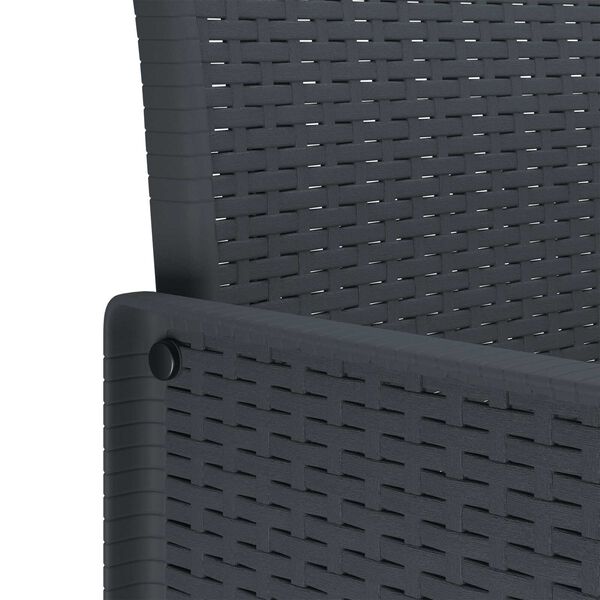 vidaXL Σετ Υπαίθριας Εστίασης 7 Τεμαχίων Ανθρακί Πολυ Ράτταν
