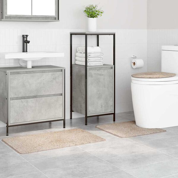 vidaXL Πατάκι μπάνιου 3 pcs Κρεμ 50 x 50 cm Πολυπροπυλένιο