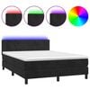 vidaXL &Kappa;&rho;&epsilon;&beta;ά&tau;&iota; Boxspring &mu;&epsilon; &Sigma;&tau;&rho;ώ&mu;&alpha; & LED &Mu;&alpha;ύ&rho;&omicron; 140x190 &epsilon;&kappa;. &Beta;&epsilon;&lambda;&omicron;ύ&delta;&iota;&nu;&omicron;