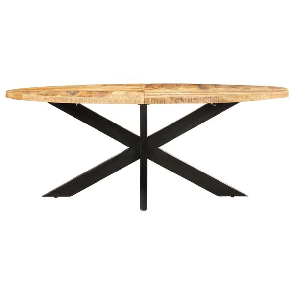 vidaXL Τραπεζαρία Οβάλ 200 x 100 x 75 εκ. από Ακατέργαστο Ξύλο Μάνγκο