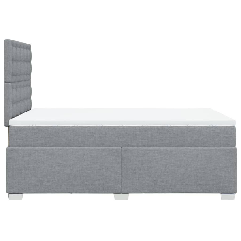 vidaXL Κρεβάτι Boxspring με Στρώμα Ανοιχτό Γκρι 120x200 εκ. Υφασμάτινο