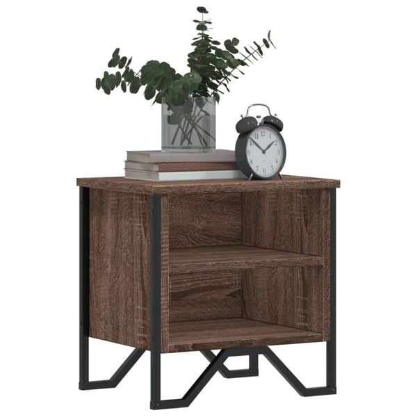 vidaXL Κομοδίνο Χρώμα Καφέ Δρυς 40 x 30 x 40 εκ. Επεξεργασμένο Ξύλο