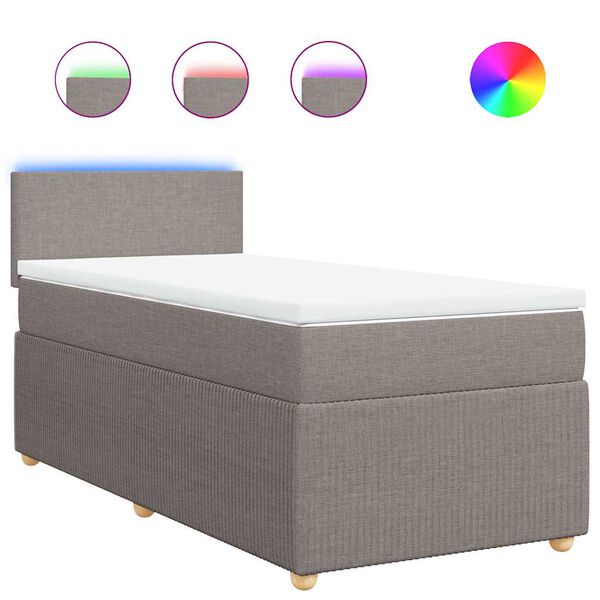 vidaXL &Kappa;&rho;&epsilon;&beta;ά&tau;&iota; Boxspring &mu;&epsilon; &Sigma;&tau;&rho;ώ&mu;&alpha; Taupe 90x200 &epsilon;&kappa;. &Upsilon;&phi;&alpha;&sigma;&mu;ά&tau;&iota;&nu;&omicron;