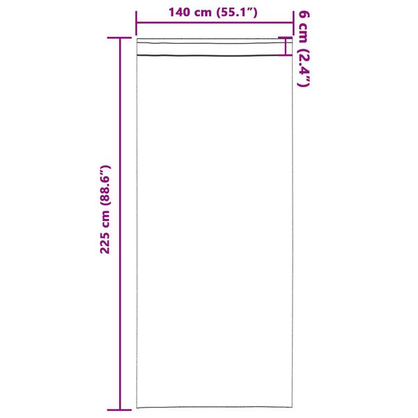 vidaXL Κουρτίνες με κουρτίνες 2 pcs Μοβ 225 x 140 εκ. Πολυεστέρας
