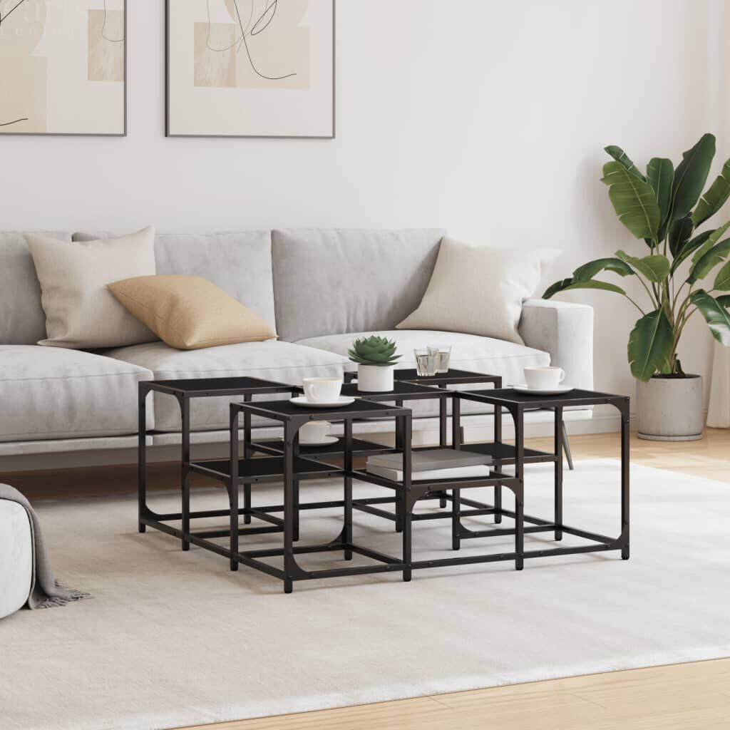vidaXL Τραπεζάκι Σαλονιού Μαύρο 91x91x40 εκ. Επεξεργασμένο Ξύλο