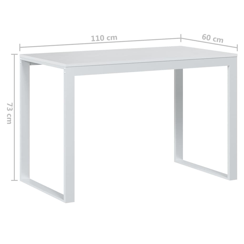 vidaXL Γραφείο Υπολογιστή Λευκό 110 x 60 x 73 εκ. από Μοριοσανίδα