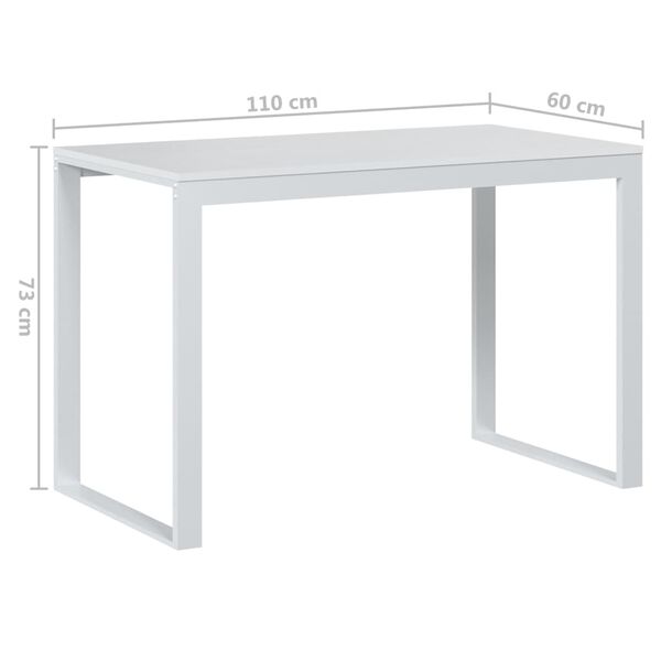 vidaXL Γραφείο Υπολογιστή Λευκό 110 x 60 x 73 εκ. από Μοριοσανίδα