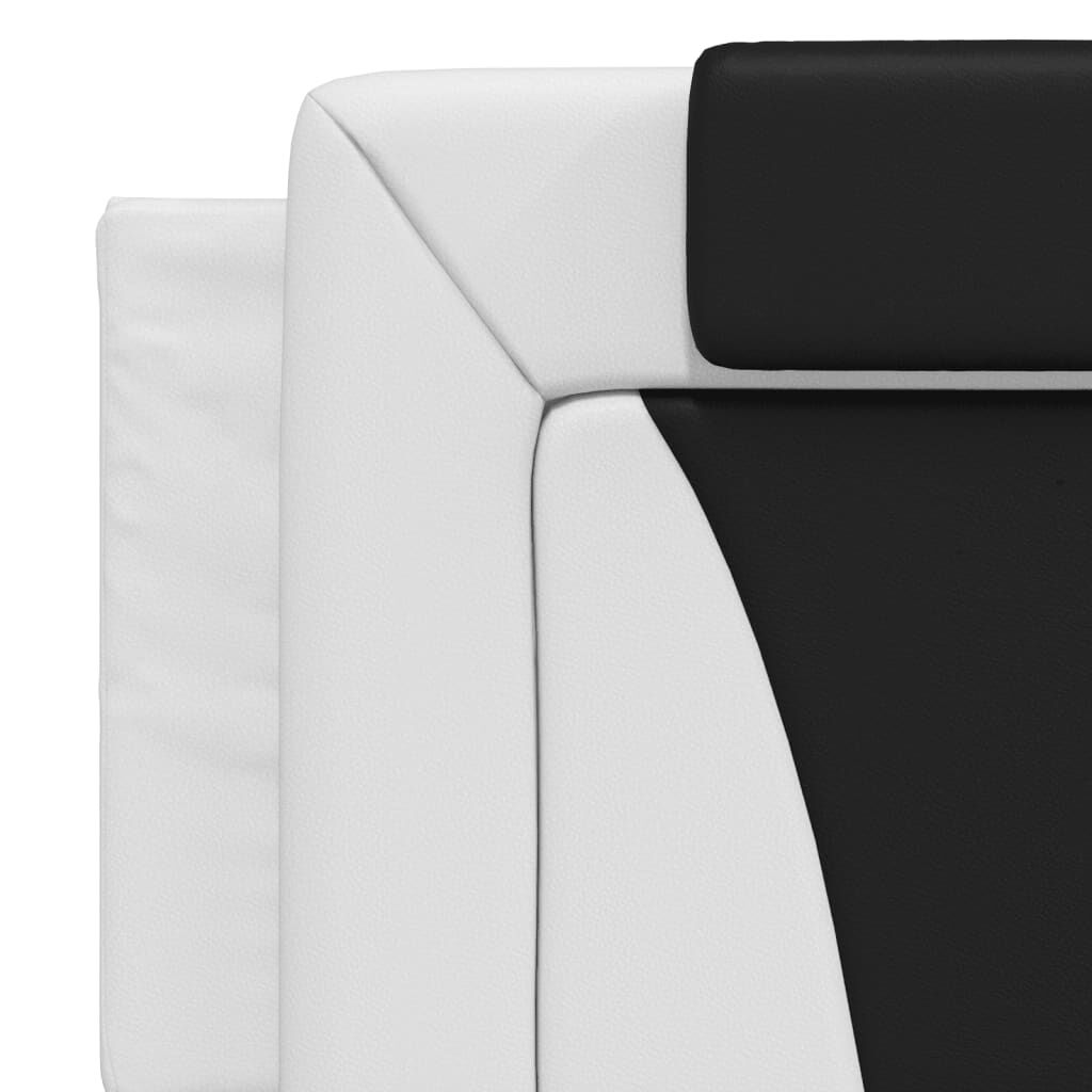 vidaXL Κρεβάτι με Στρώμα Μαύρο/Λευκό 160x200 εκ. από Συνθετικό Δέρμα